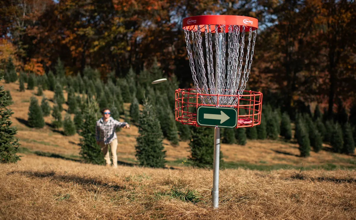 Disc golf course at Chimney Pond Farm